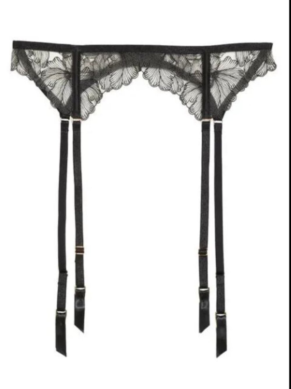 Bluebella Alula Embroidered Mesh Suspender Belt Size XS